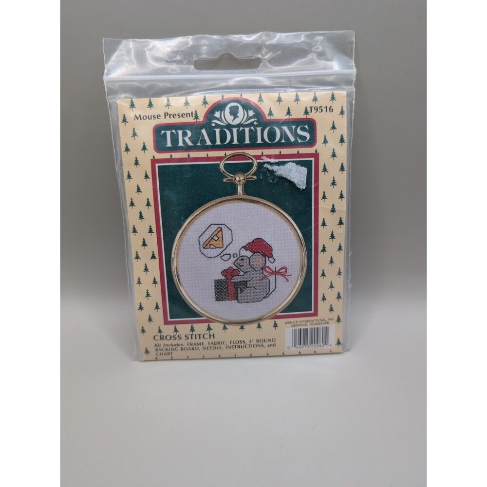 NEW 1980s Traditions Mouse T9516 Counted Cross Stitch Ornament Kit Vintage